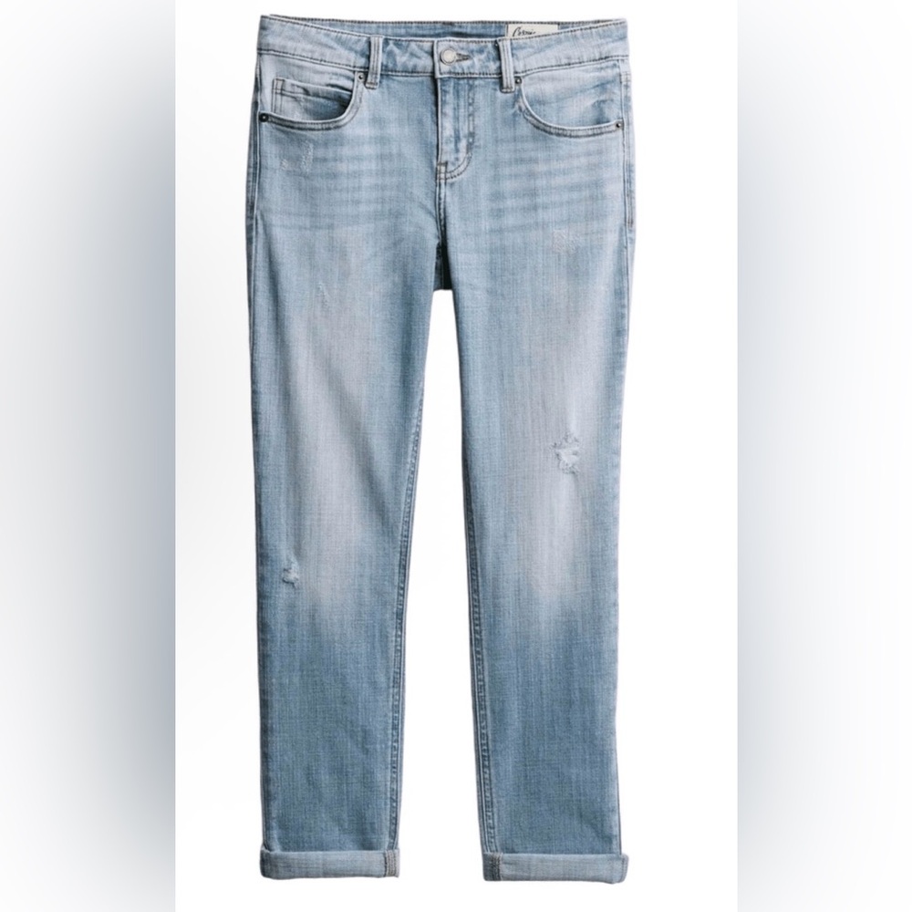 Cosmic Blue Love Boyfriend Distressed Jean